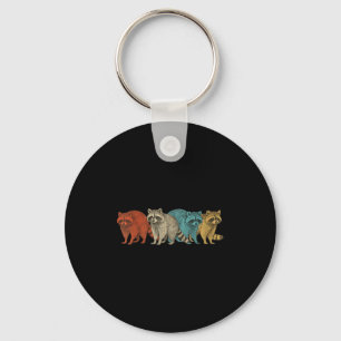 Porte-clés Retro Vintage Raccoon Drôle Cadeaux Pour Hommes Fe