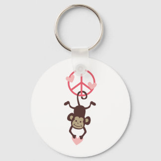 Porte-clés Retro Vinttage Hanging Peace Monkey - Blue or Pink