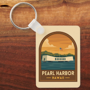 Porte-clés Rétro Voyage Vintage Mémorial de Pearl Harbor Hawa