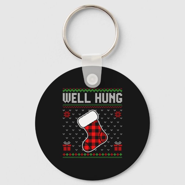 Porte-clés Retro Well Hung Ugly Christmas Sweater Couples Mat (Recto)