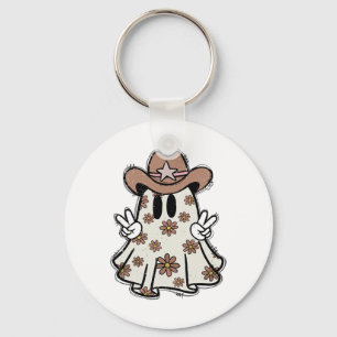 Porte-clés Retro Western Halloween Cowboy Ghost Howdy Cowgirl