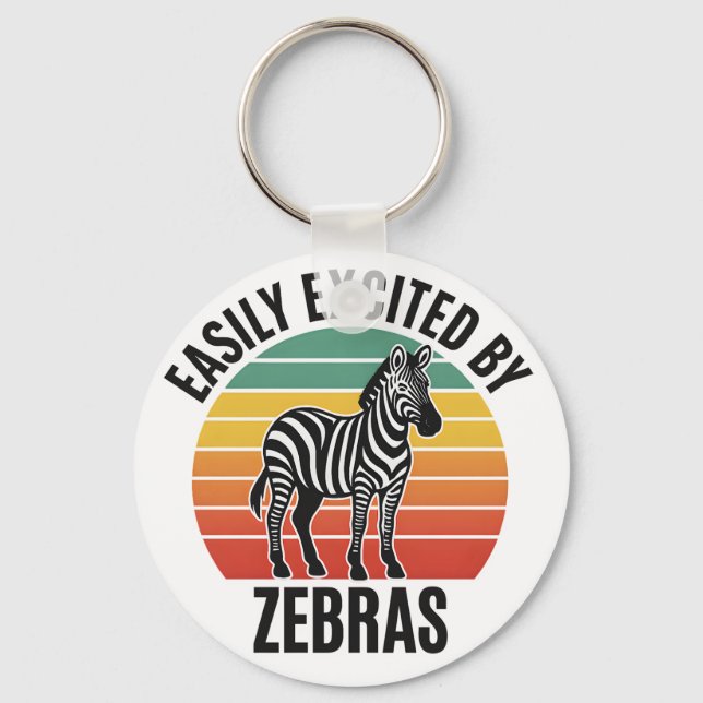 Porte-clés Retro Zebra Sunset with Fun Wild Spirit (Recto)