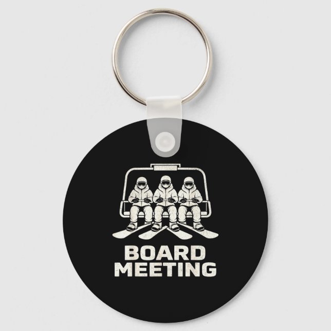 Porte-clés Réunion de bureau drôle snowboard Télésiège Hiver  (Recto)