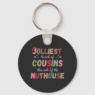 Porte-clés Réunion de famille de Noël tenue assortie