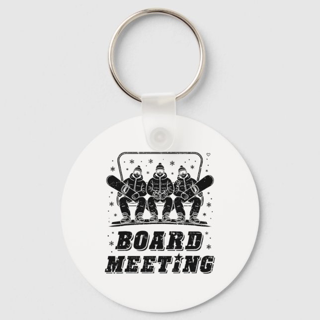 Porte-clés Réunion de planche de snowboard Remontée mécanique (Recto)