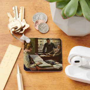 Porte-clés Réunion vintage d'affaires, Bureau avec les cadres