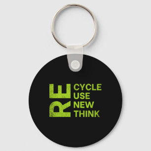 Porte-clés Réutiliser le cycle Pensez à la Journée de la Terr