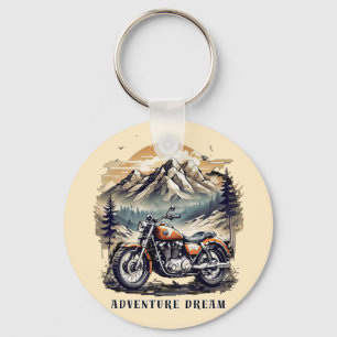 Porte-clés Rêve d'aventure : Tour à vélo sur les routes avec 