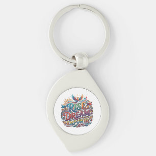 Porte-clés Rêve Élevé Renforcer – Typographie Inspirante