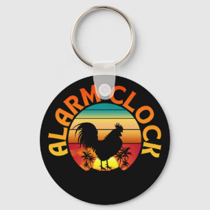 PORTE-CLÉS RÉVEIL VINTAGE COQ DU MATIN POULE