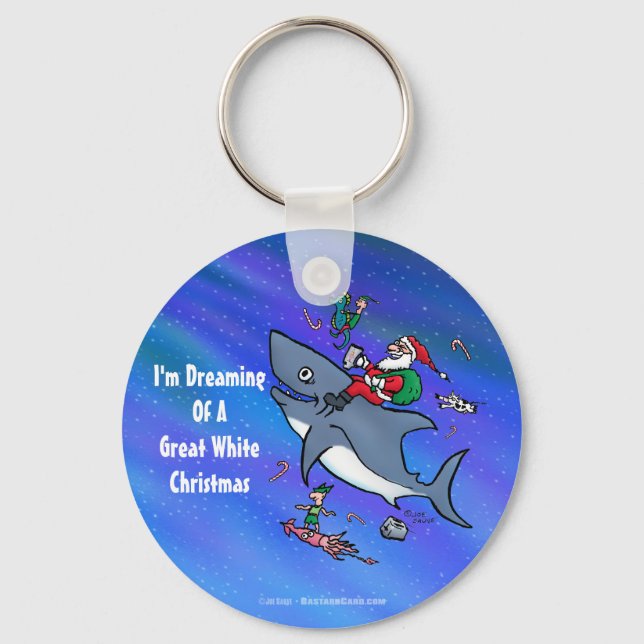 Porte-clés Rêver d'un Noël au grand requin blanc (Recto)