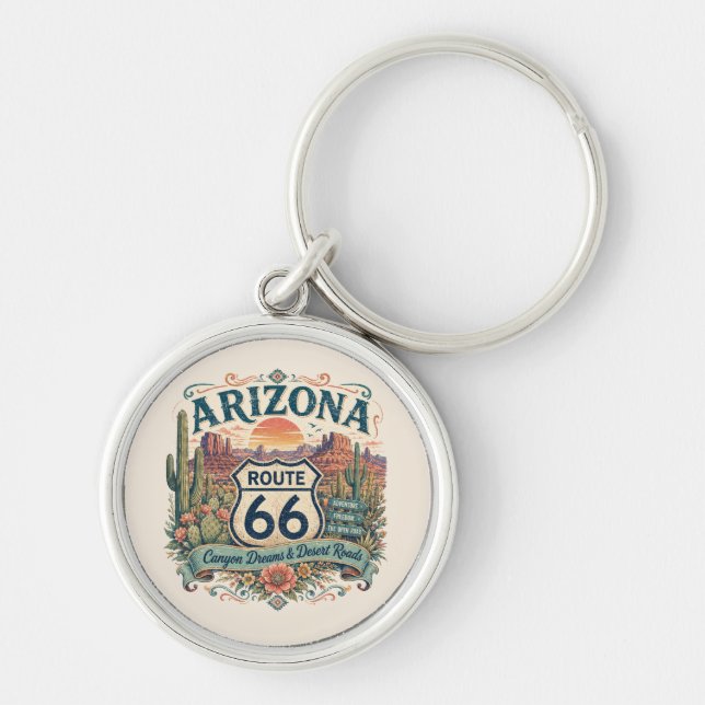 Porte-clés Rêves de Canyon Route 66 Charme Désertique Boho (Devant)
