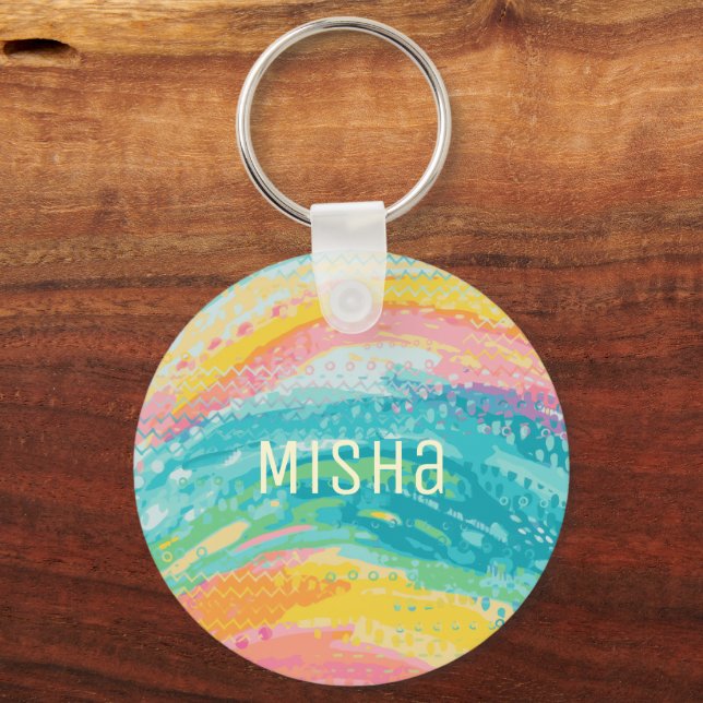 Porte-clés Rêves de piscine à marée tropicale (Recto)