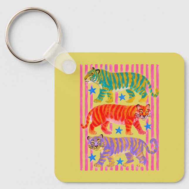 Porte-clés rêves de tigre arc-en-ciel (Recto)