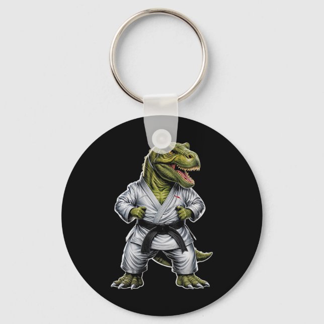 Porte-clés Rex Arts Martiaux Dinosaure Karaté Jiu-jitsu Ninja (Recto)