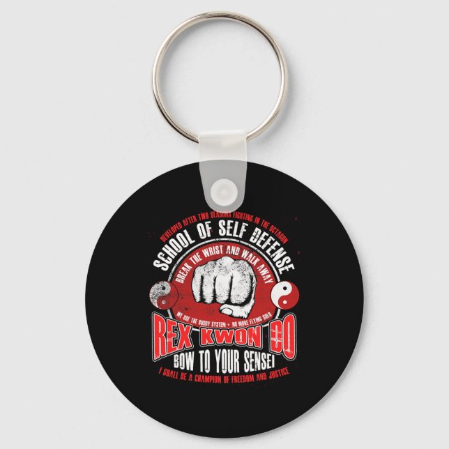 Porte-clés Rex Kwon Do Funny Karate Martial Arts Retro (Recto)