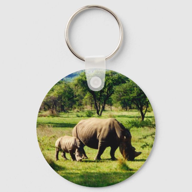 Porte-clés rhino family (Recto)