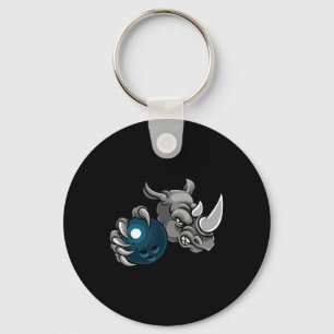 Porte-clés Rhinocéros Dessin Animé Sports Rhinocéros Mascotte
