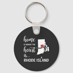 Porte-clés Rhode Island home est le coeur