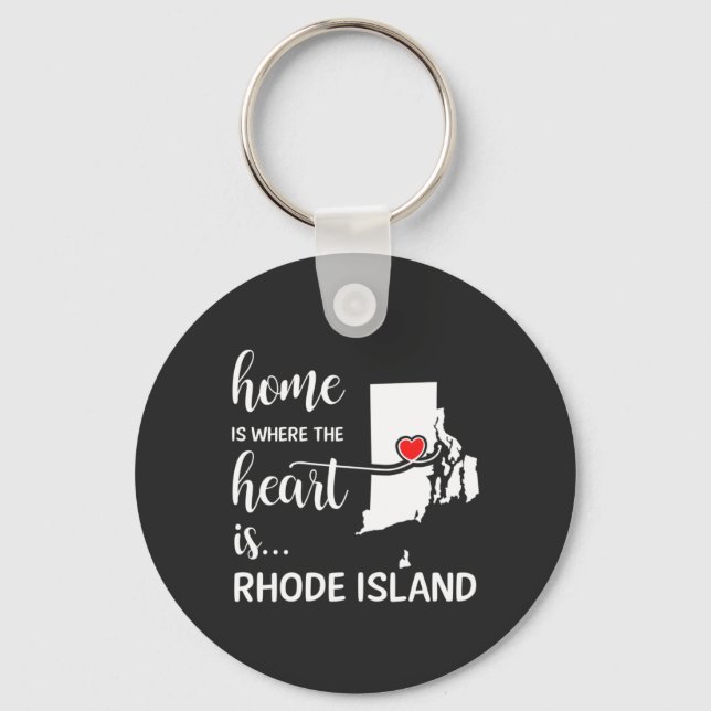 Porte-clés Rhode Island home est le coeur (Recto)