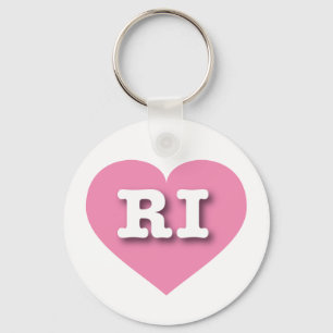 Porte-clés Rhode Island Pink Heart - I love RI