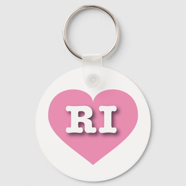 Porte-clés Rhode Island Pink Heart - I love RI (Recto)