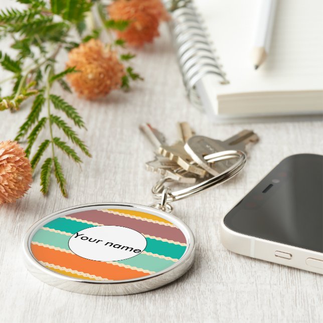 Porte-clés Rhombus lignes conception abstraite (Côté)