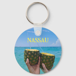 Porte-clés rhum d'ananas, votre nom, Nassau, Bahamas