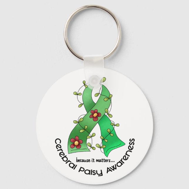 Porte-clés RIBAN DE FLEURS Cérébrales Palsy 1 (Recto)