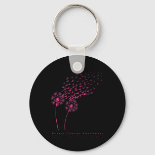 Porte-clés Ribbon Dandelion Foi Espoir Amour Cancer du sein