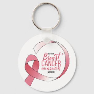 Porte-clés Ribbon de dessin du cancer du sein rose Mois BCA