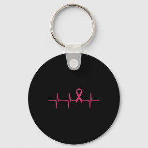 Porte-clés Ribbon Heartbeat Cadeau de sensibilisation au canc