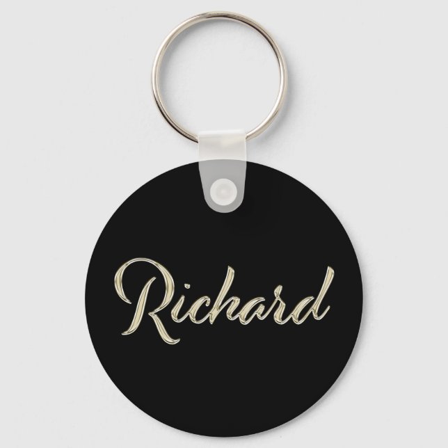 Porte-clés Richard Name whitegold Button (Recto)