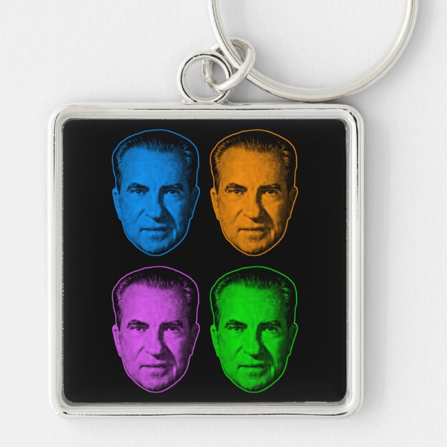 Porte-clés Richard Nixon en Couleurs Vives (Devant)