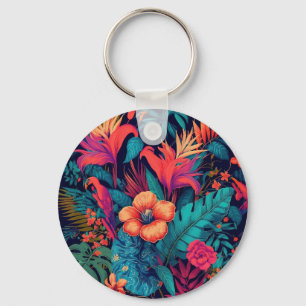 Porte-clés Riche modèle floral tropical