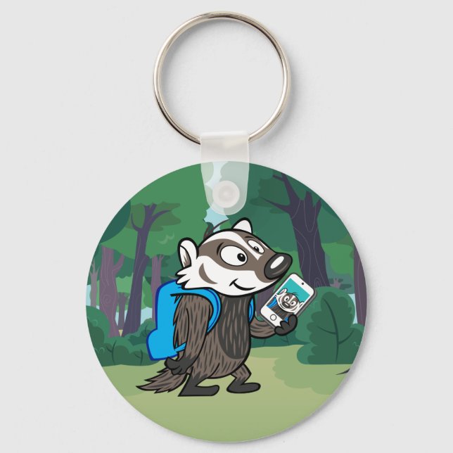 Porte-clés Ricky Raccoon | Selfie Badger Boomer (Recto)
