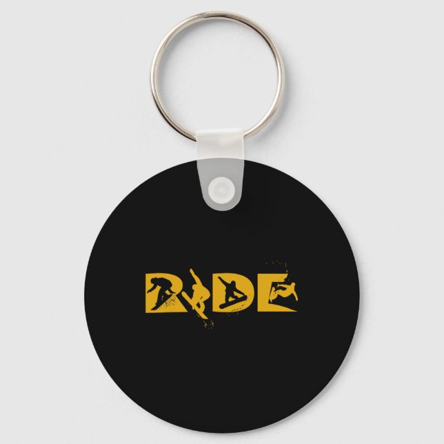 Porte-clés Ride Snowboard Funny Snowboard Snowboard Cadeau (Recto)