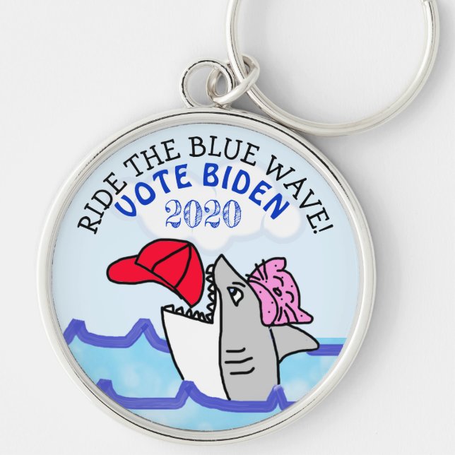 Porte-clés Ride the Blue Wave, Vote Biden 2020 Election (Devant)