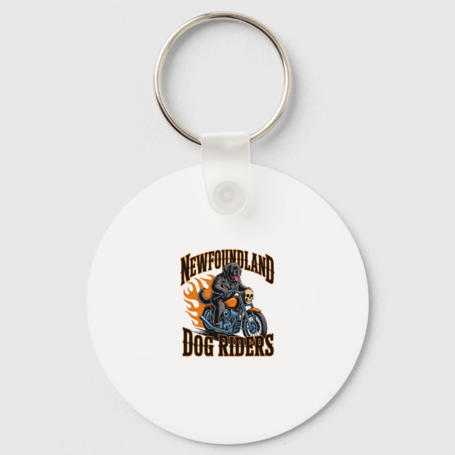 Porte-clés Rider de chiens de Terre-Neuve (Recto)