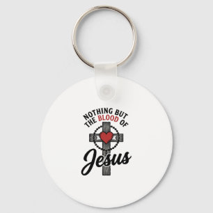 Porte-clés Rien que le Sang de Jésus Chemise Croix Vintage
