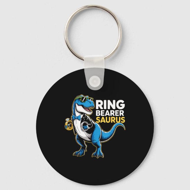 Porte-clés Ring Bearer T-rex Dino Funny Wedding Party Ring Di (Recto)