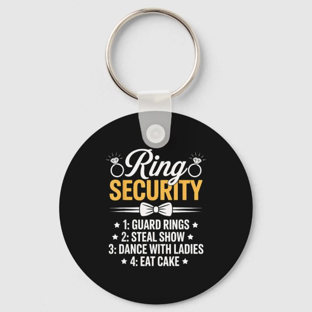 Porte-clés Ring Security Wedding Party Funny Ring Bearer  (Recto)