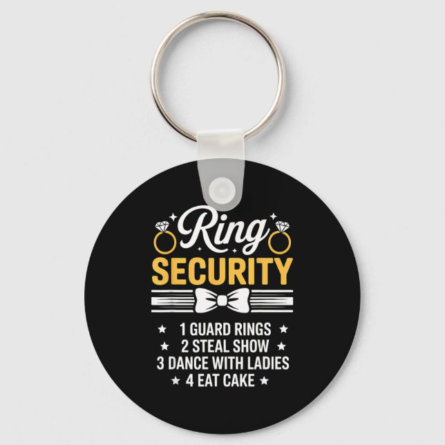 Porte-clés Ring Security Wedding Party Funny Ring Bearer  (Recto)