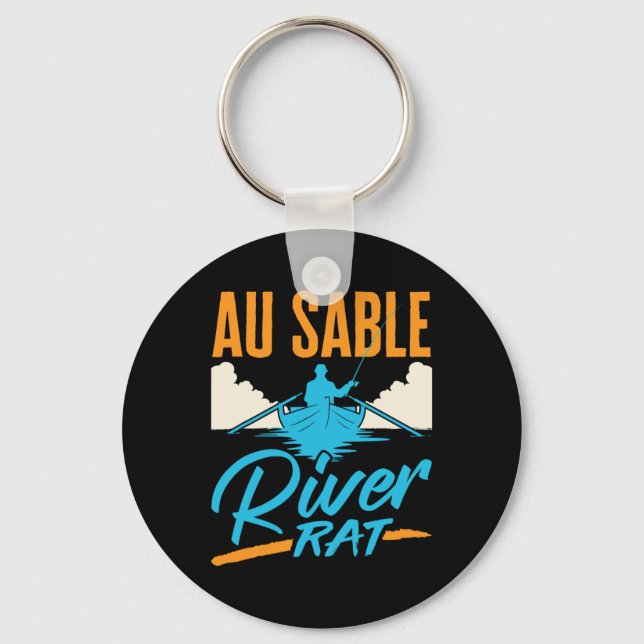 Porte-clés Rivière Au Sable Rat Rafting Canoë Kayak Pêche Bat (Recto)