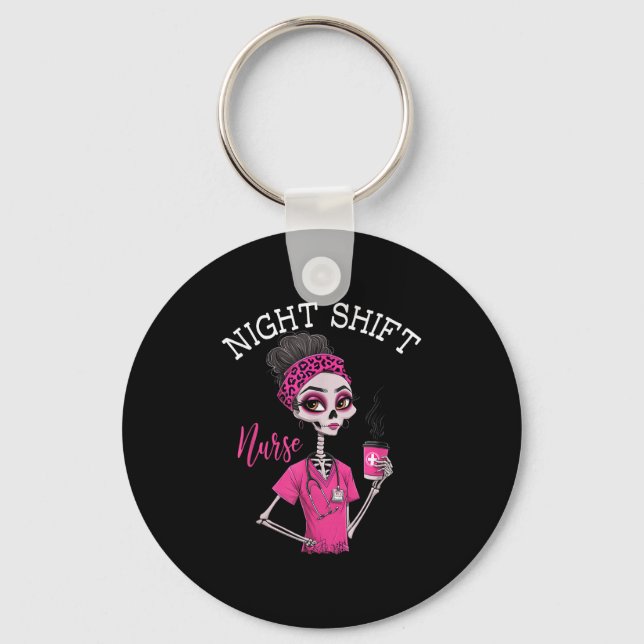Porte-clés Rn Icu Nuit Shift Infirmière Skeleton (Recto)