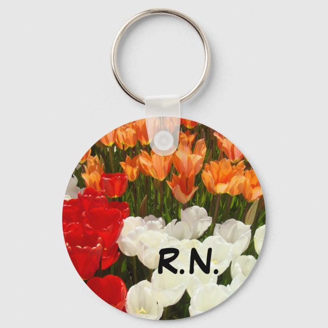 Porte-clés RN Infirmières Fleurs de Tulipe de Prin (Recto)