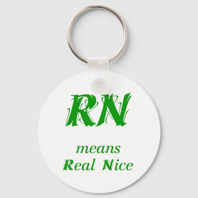 Porte-clés RN signifie Real Nice (vert) (Recto)