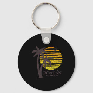 Porte-clés Roatan Honduras Plage Colorée Coucher de Soleil Ga