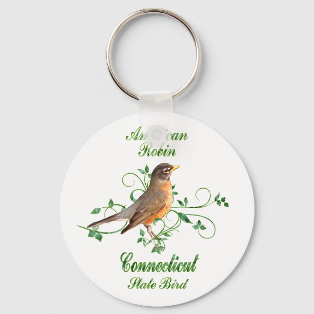 Porte-clés Robin Connecticut State Bird (Recto)