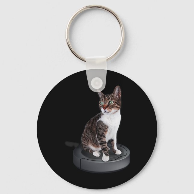 Porte-clés Robot Cat Vacuum Cleaner Feline Animal Cute Cat (Recto)